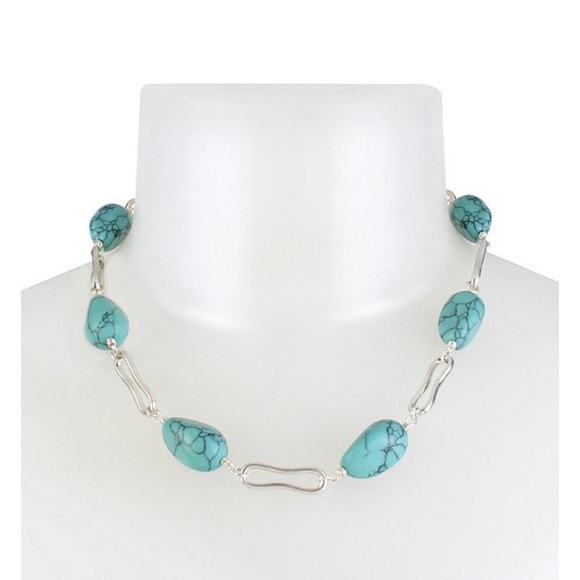 ROBERT LEE MORRIS Turquoise stone sliver necklace NWT - Picture 2 of 9
